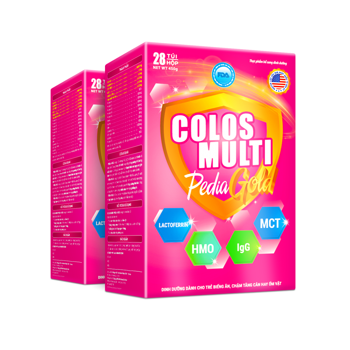 Combo 2 hộp sữa non Colosmulti Pedia Gold hộp 28 gói x 16g dành cho trẻ biếng ăn