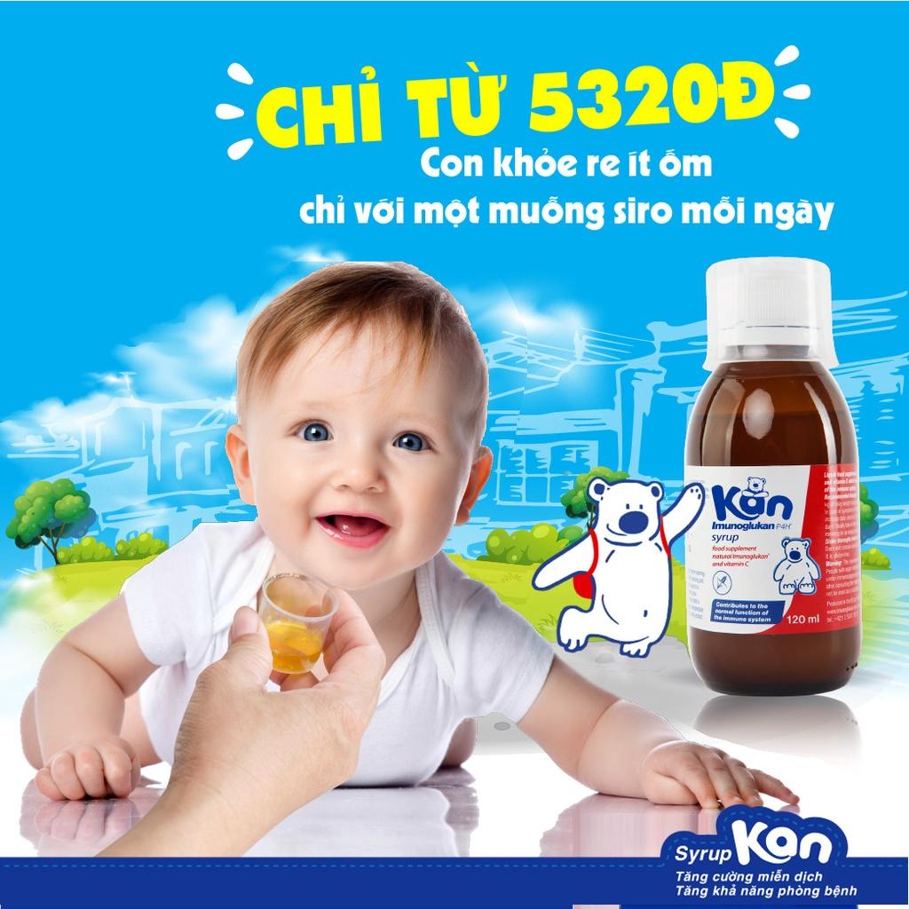 SiroKan ImunoGlukan - Hỗ trợ miễn dịch nâng cao sức đề kháng cho bé - Chai 120ml