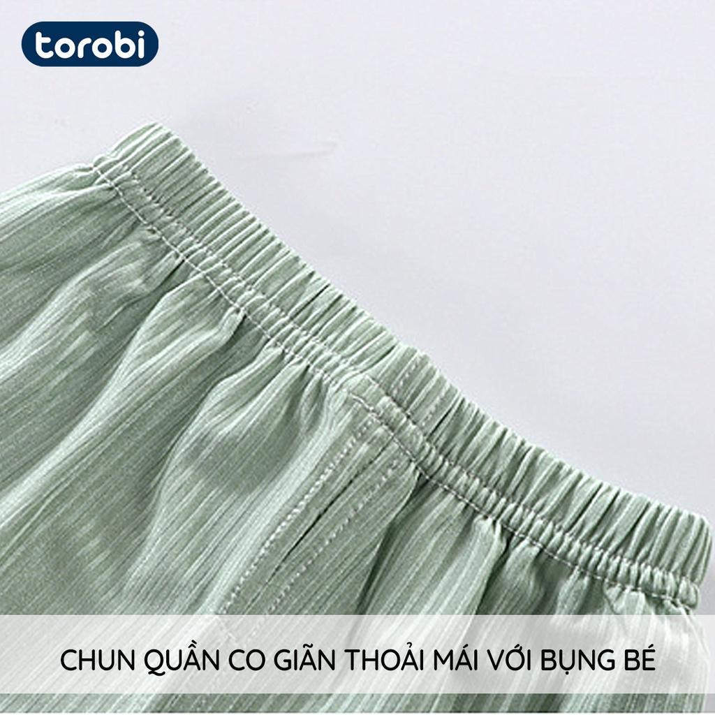 Bộ Quần Áo Cộc Tay Cho Bé Vải Lụa Thoáng khí, Co Giãn, Mềm mại | 10-36 Tháng | Torobi | SS22