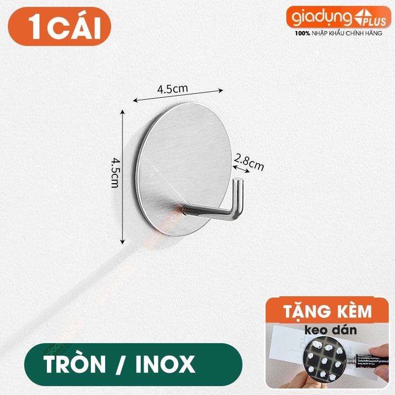 Móc dán inox dán tường siêu chịu lực, không cần khoan tường để treo đồ đa năng cho gia đình