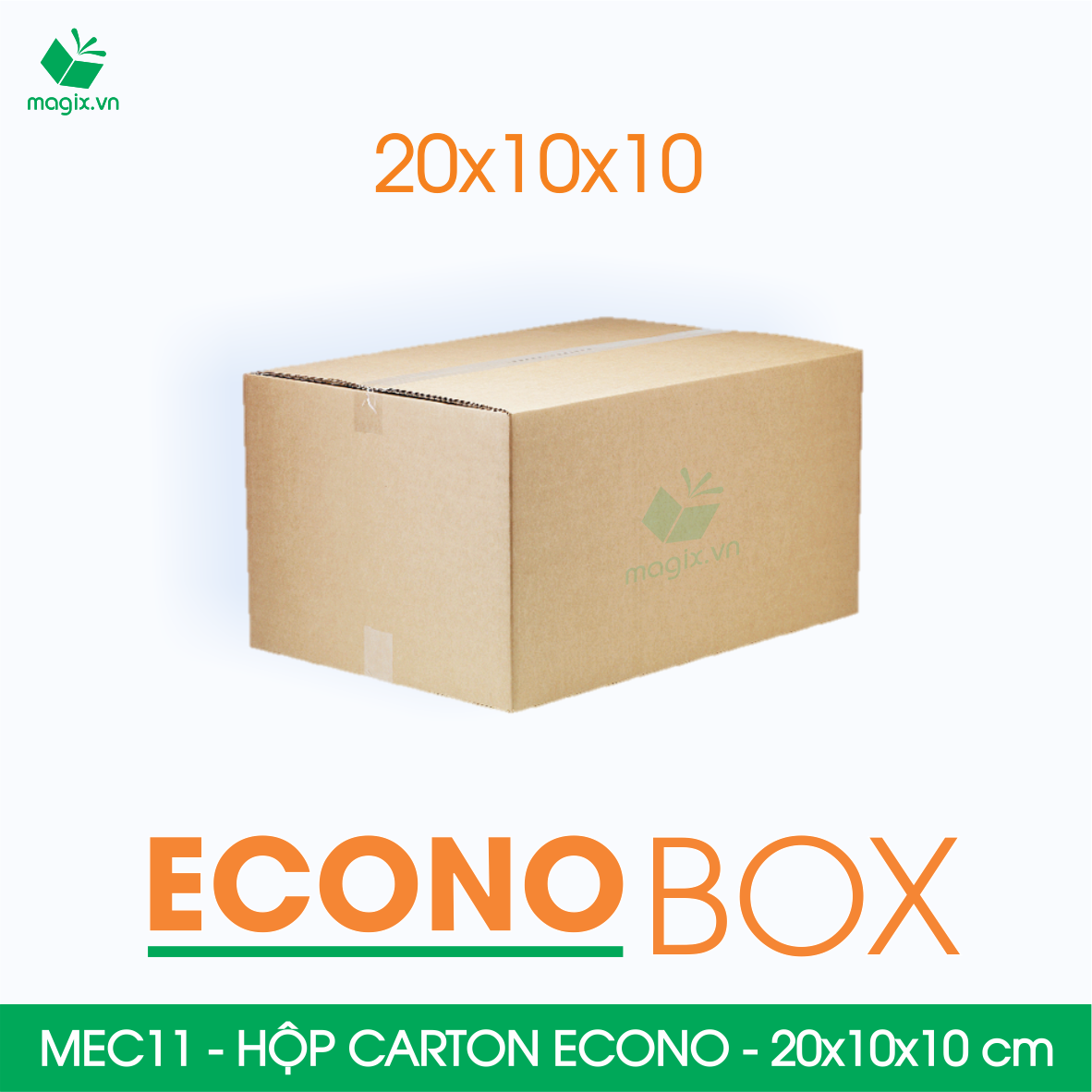 MEC11 - 20x10x10 cm - Combo 60 thùng hộp carton trơn siêu tiết kiệm ECONO