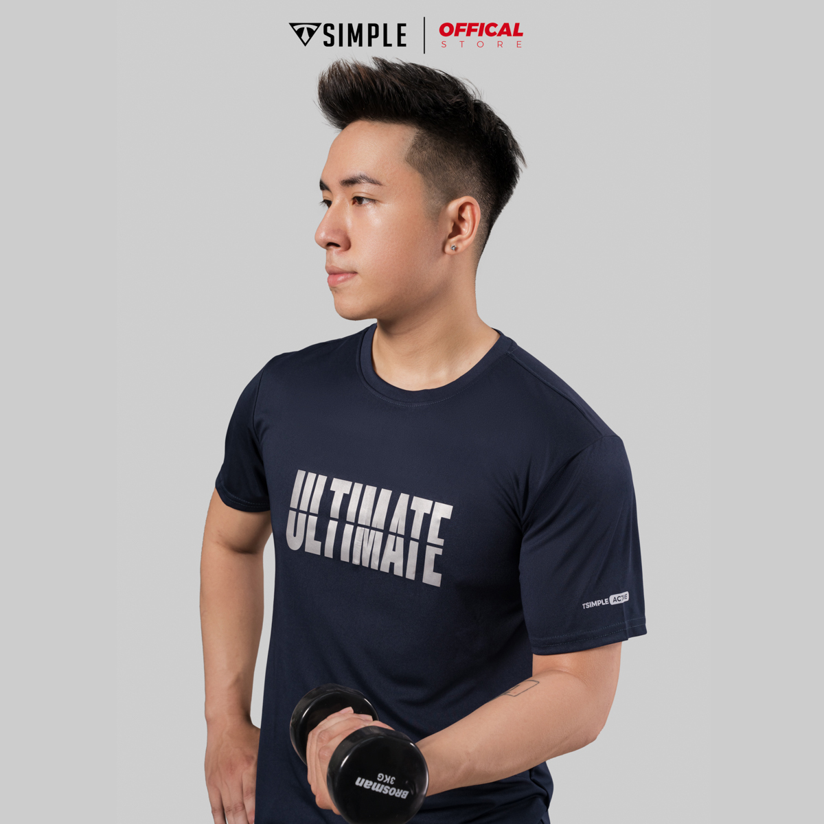 Áo Thể Thao Nam TSIMPLE cổ tròn tay ngắn tập gym vải thun lạnh thoáng mát co giãn chuẩn form MSSAHP008