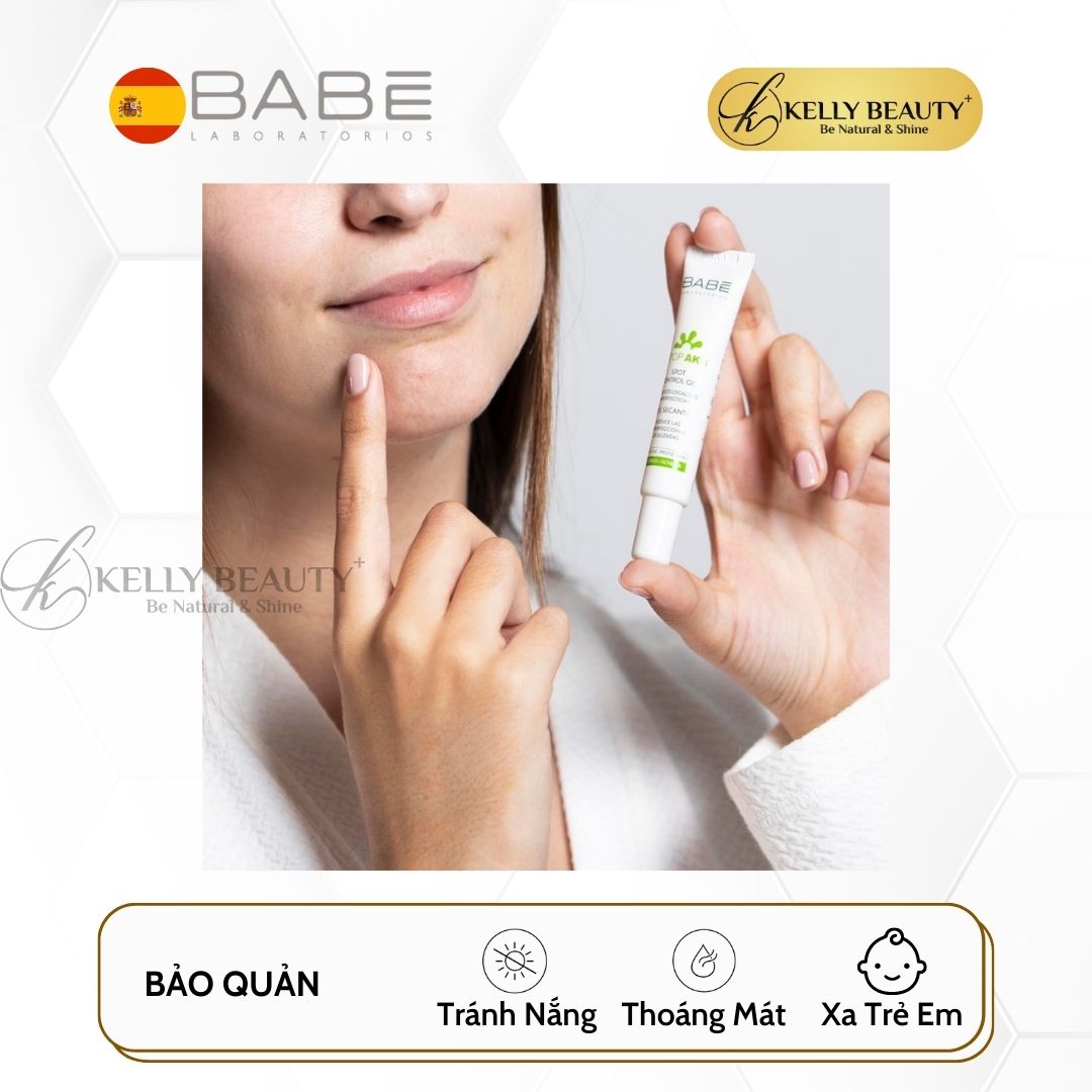 Chấm Mụn BABE Spot Control Gel - Giảm Viêm, Khô Cồi, Đẩy Nhân Mụn; Hỗ Trợ Lành Vết Thương - Kelly Beauty