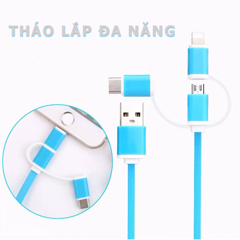 Cáp Sạc Siêu Tốc Đa Năng Cho Iphone Android Type C - Hàng Nhập Khẩu