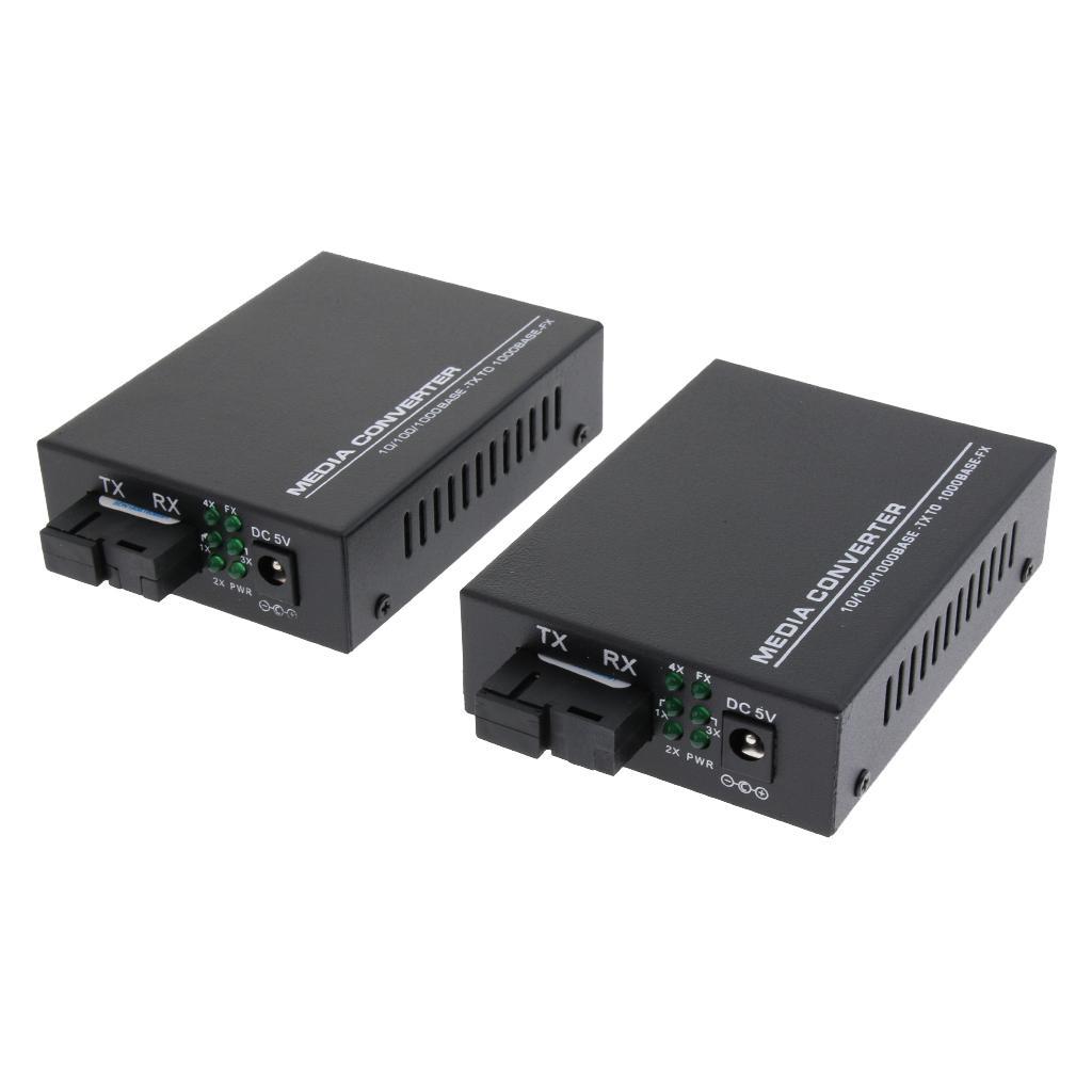 2x 1000M Gigabit Ethernet Optic Fiber Transceiver 25Km RJ45 for 4xHD Cameras