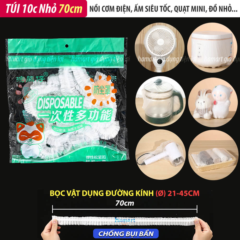 Túi 10 Màng Bọc Phủ Đồ Gia Dụng Chống Bụi Bọc Lồng Quạt Nồi Cơm Điện Lò Vi Sóng Bảo Quản Tiện Lợi
