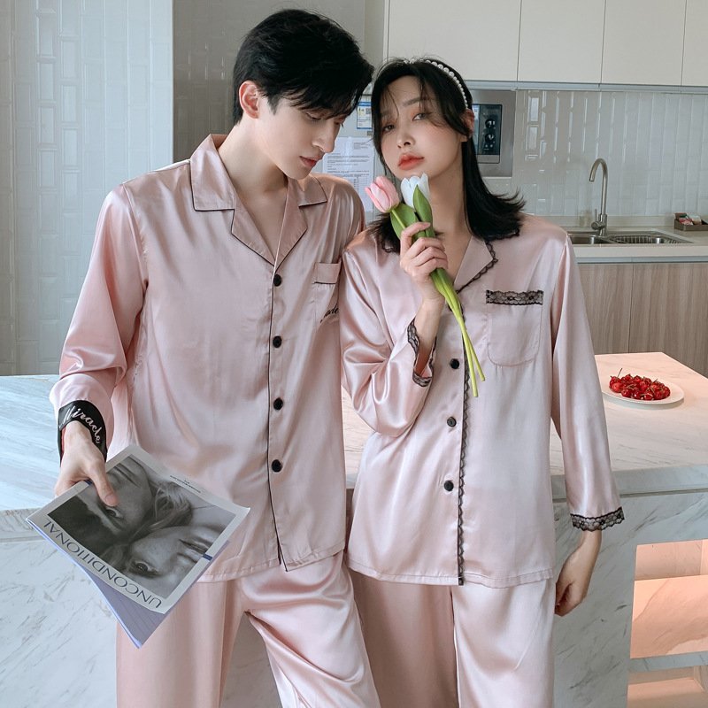 Đồ bộ Pyjama Nữ chất liệu phi bóng rũ mềm mại,cổ điển sang trọng 88231