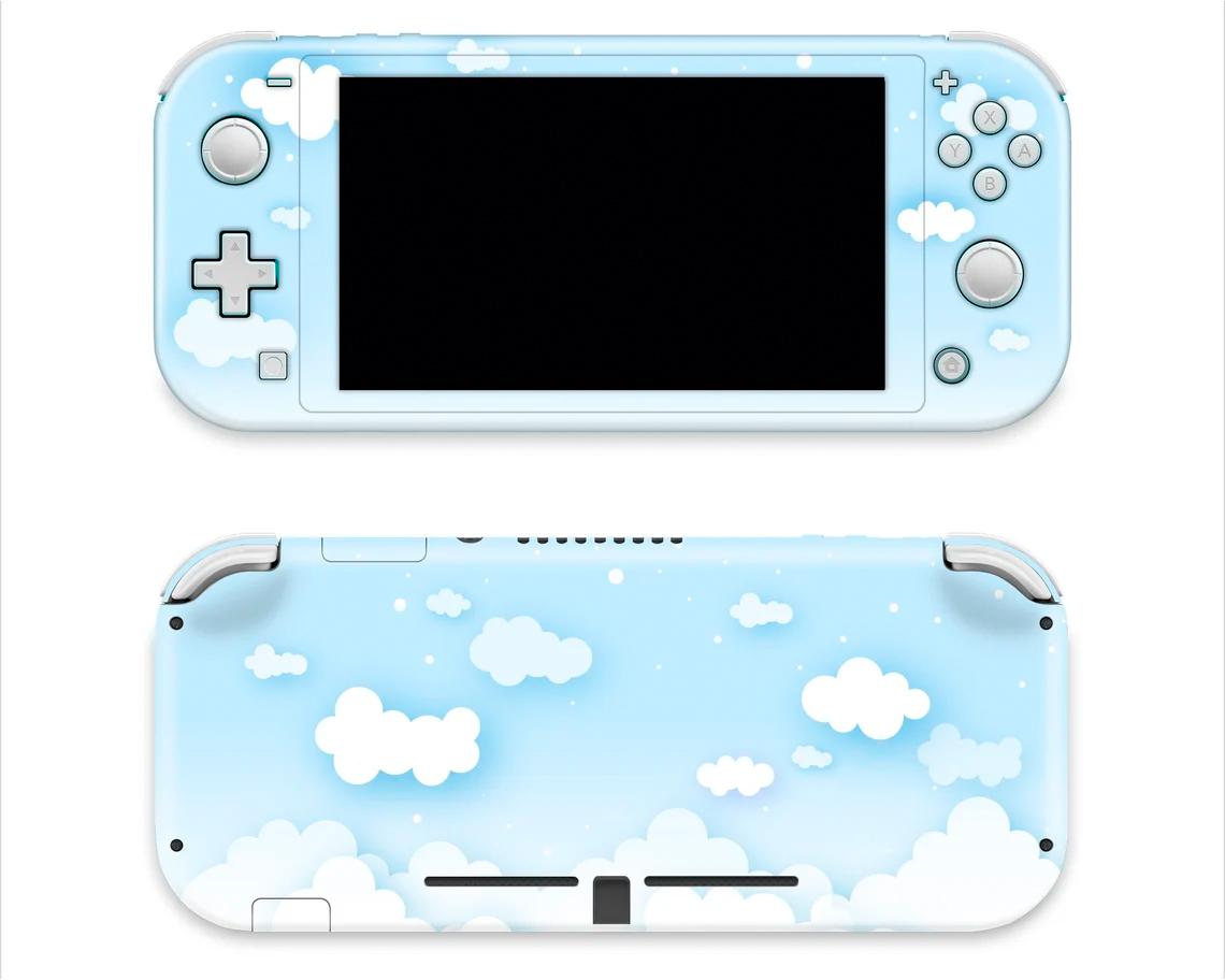 Skin decal dán Nintendo Switch Lite mẫu Màu Pastel mây trời xanh màu trời (dễ dán, đã cắt sẵn)