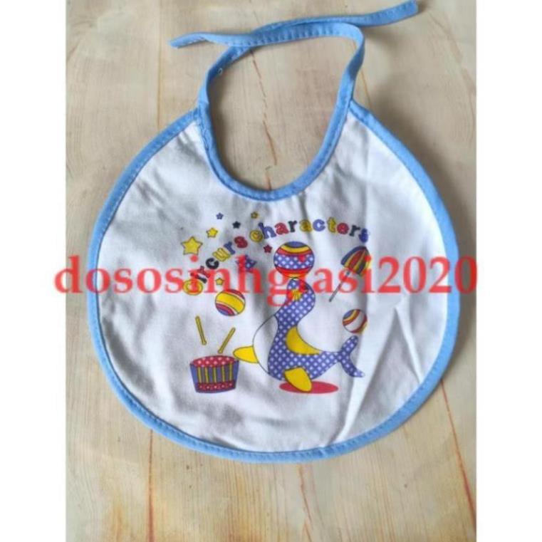 Set 5 yếm cột dây cho bé sơ sinh, mặt sau của yếm có ni lông chống thấm