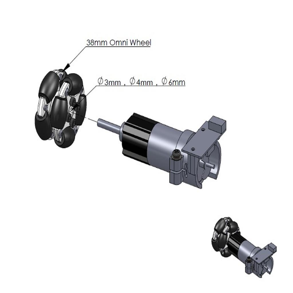 1.5 inch 38mm Omni Bánh Xe Robot Đa Hướng Bánh Xe Robot Xe Hơi