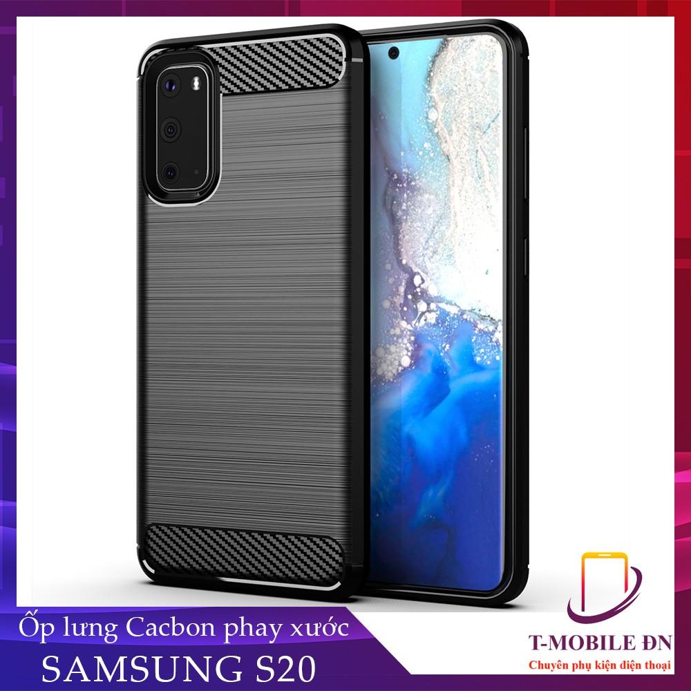 Ốp lưng cho Samsung S20 S20+ Plus S20 Ultra dẻo Cacbon phay xước chống sốc chống vân tay