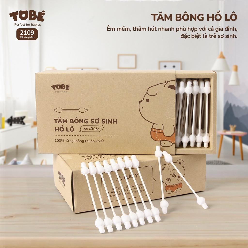 Tăm bông sơ sinh hồ lô Tobé êm mềm, thấm hút nhanh