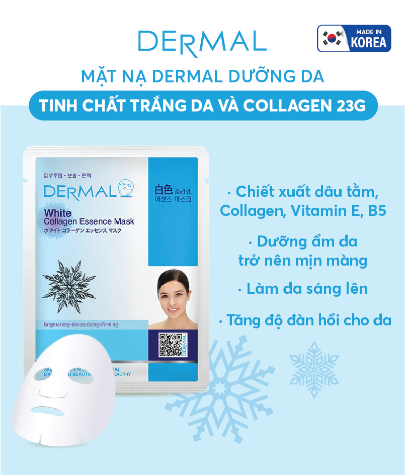 [Mua 10 tặng 3] Combo 10 miếng mặt nạ dưỡng da Dermal Hàn Quốc