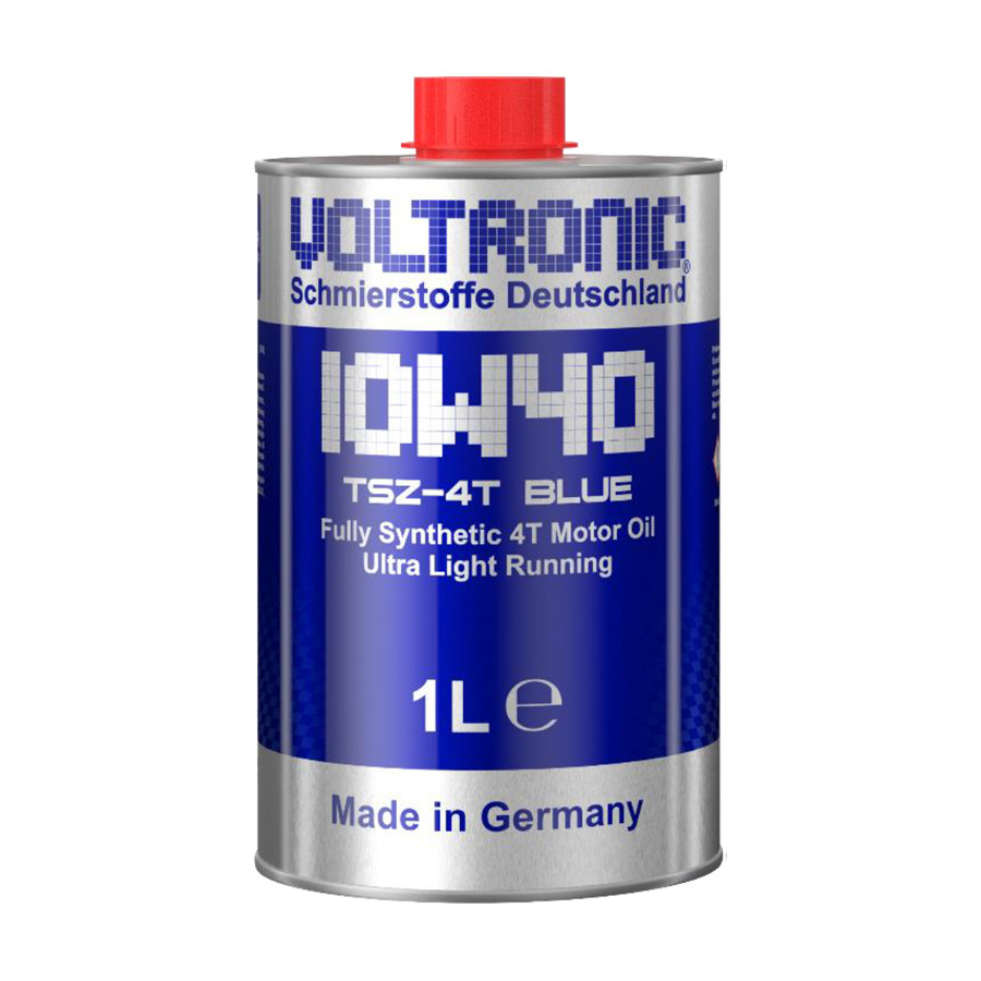 Nhớt nhập khẩu tổng hợp dành cho xe số và côn tay nhập khẩu từ Đức VOLTRONIC 10W40 TSZ BLUE FULLY SYNTH MOTOR OIL (1L)