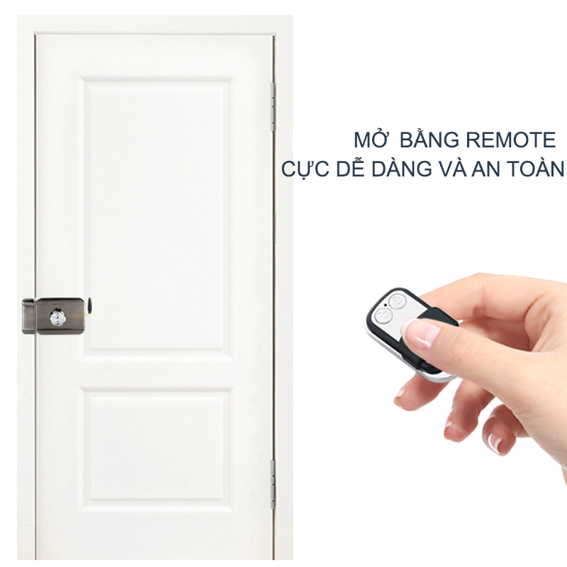 Khóa điện từ không dây R02 điều khiển từ xa kèm 2 remote 433mhz