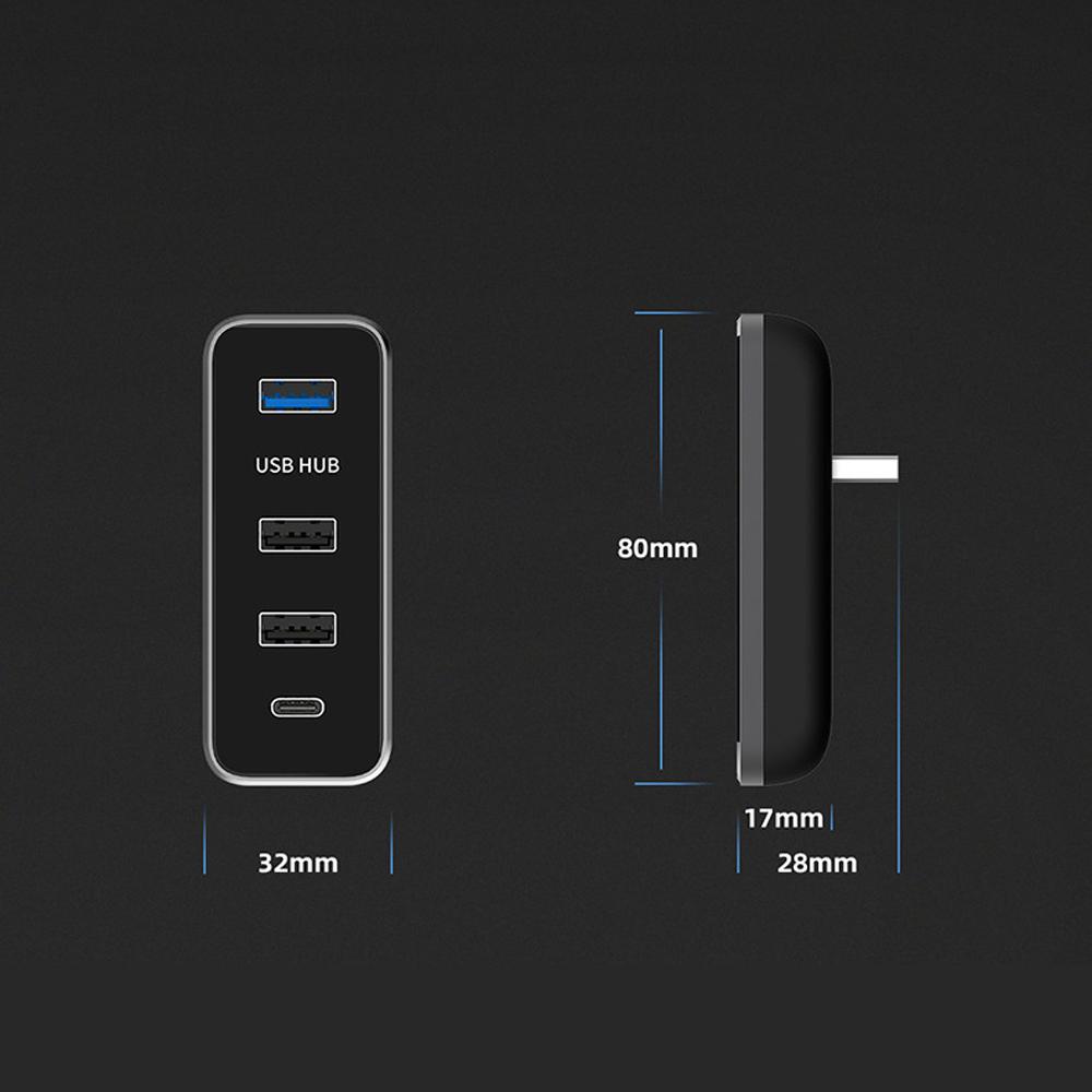 In-car Hub USB Docking Station Car Gloves Box USB Splitter 4-in-1 USB Adapter Auto Recharge Accessories for Model 3/Y