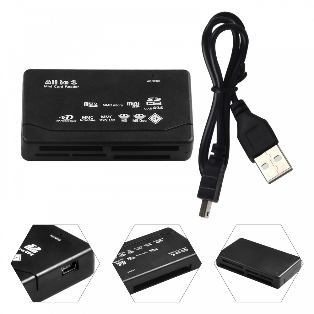Đầu Đọc Thẻ Nhớ đa năng 6 trong 1 - Multi Card Reader All In One 6 in 1 dùng cho máy ảnh, máy quay, máy tính để đọc và sao chép dữ liệu