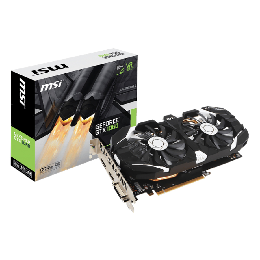 Card Màn Hình VGA MSI GTX1060 3GT OCV2 192BIT 2 Fan 6-Pin DP HDMI DVI - Hàng Chính Hãng