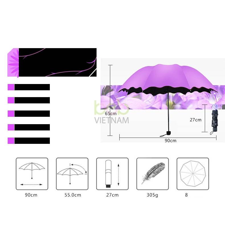 Ô Dù Đi Nắng Che Mưa Tự Động Hoạ Tiết Nhiều Màu Chống Tia Uv Cao Cấp Sang Trọng