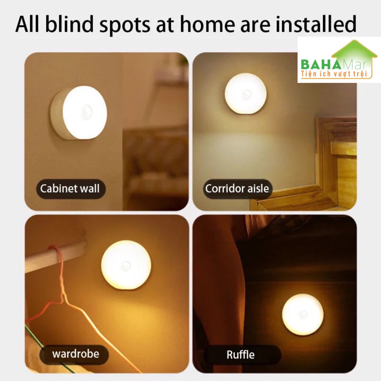 ĐÈN LED THÔNG MINH CẢM BIẾN HỒNG NGOẠI VỚI CHUYỂN ĐỘNG CƠ THỂ QUA ĐỂ BẬT SÁNG BAN ĐÊM BAHAMAR tự động bật sáng khi có chuyển động trong góc 120 đô