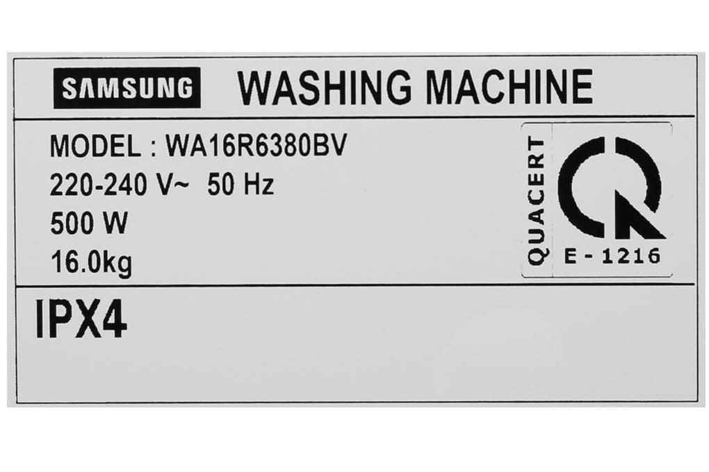 Máy giặt Samsung Inverter 16 kg WA16R6380BV/SV - HÀNG CHÍNH HÃNG