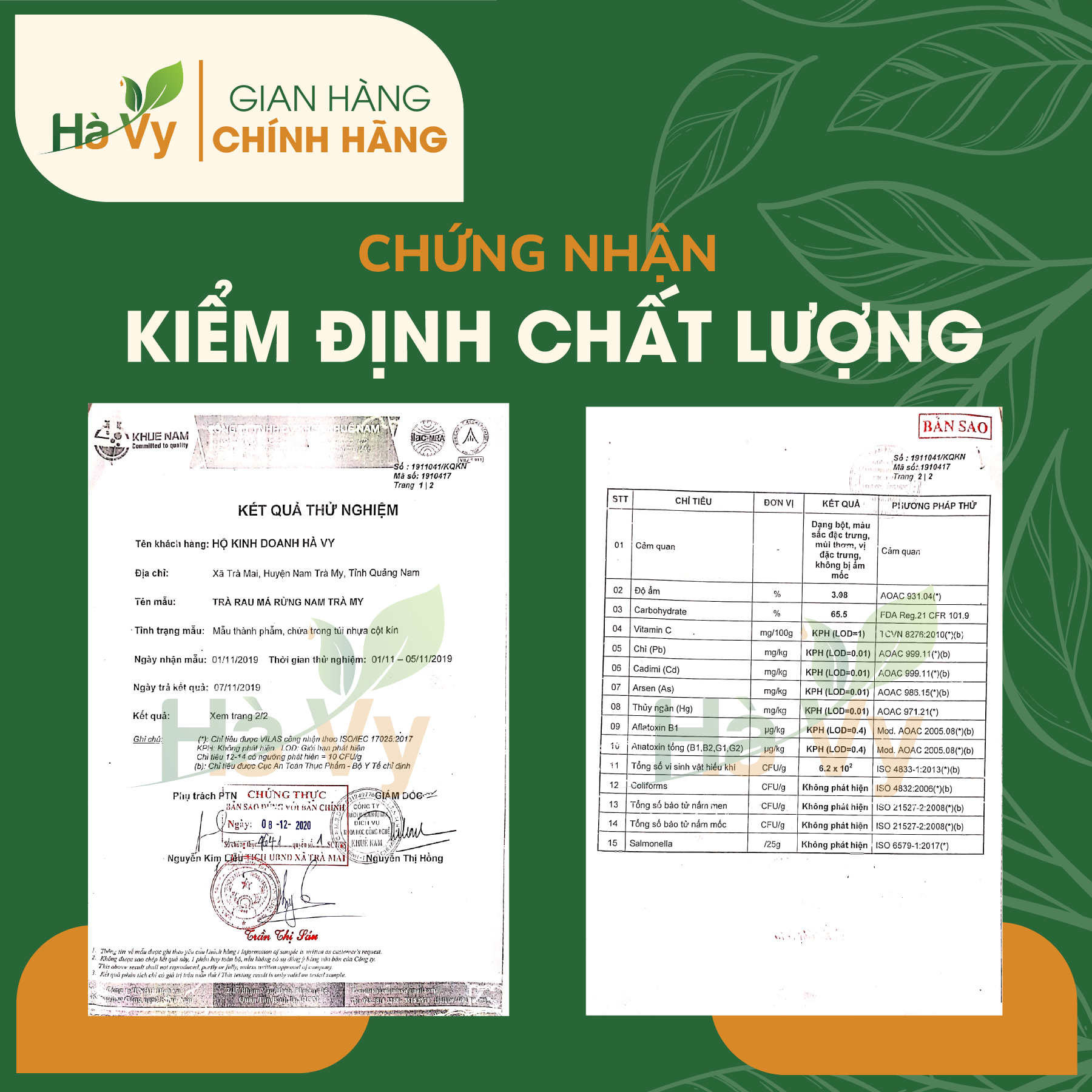 Combo Trà Rau Má Rừng &amp; Trà Dây Nam Trà My Hà Vy hỗ trợ làm đẹp da, mát gan, hỗ trợ cải thiện sức khoẻ dạ dày, tá tràng hiệu quả (set 2 hộp trà túi lọc)