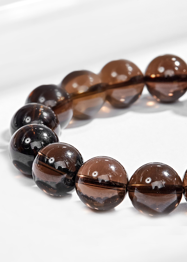 Vòng Tay Nam Đá Thạch Anh Khói Phối Tỳ Hưu Bạc Mạ Vàng 24K Ngọc Quý Gemstones