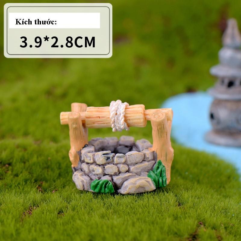 Mô hình giếng nước trang trí tiểu cảnh, bán cạn terarium, bonsai bể cá cảnh thủy sinh