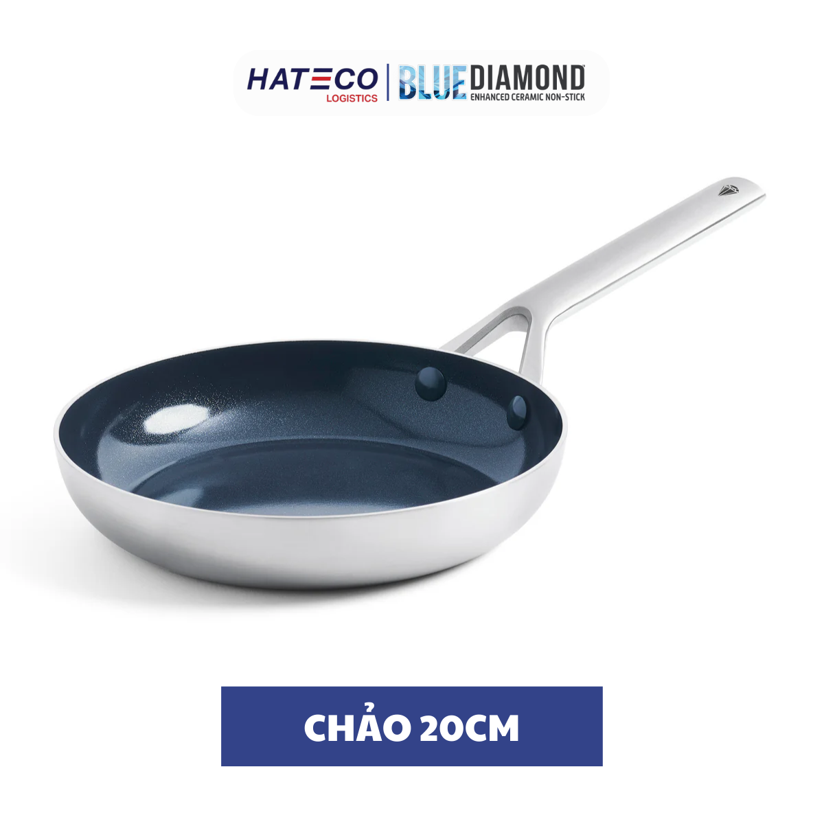 Chảo chống dính thép không gỉ phủ tinh thể kim cương cao cấp Blue Diamond 20cm