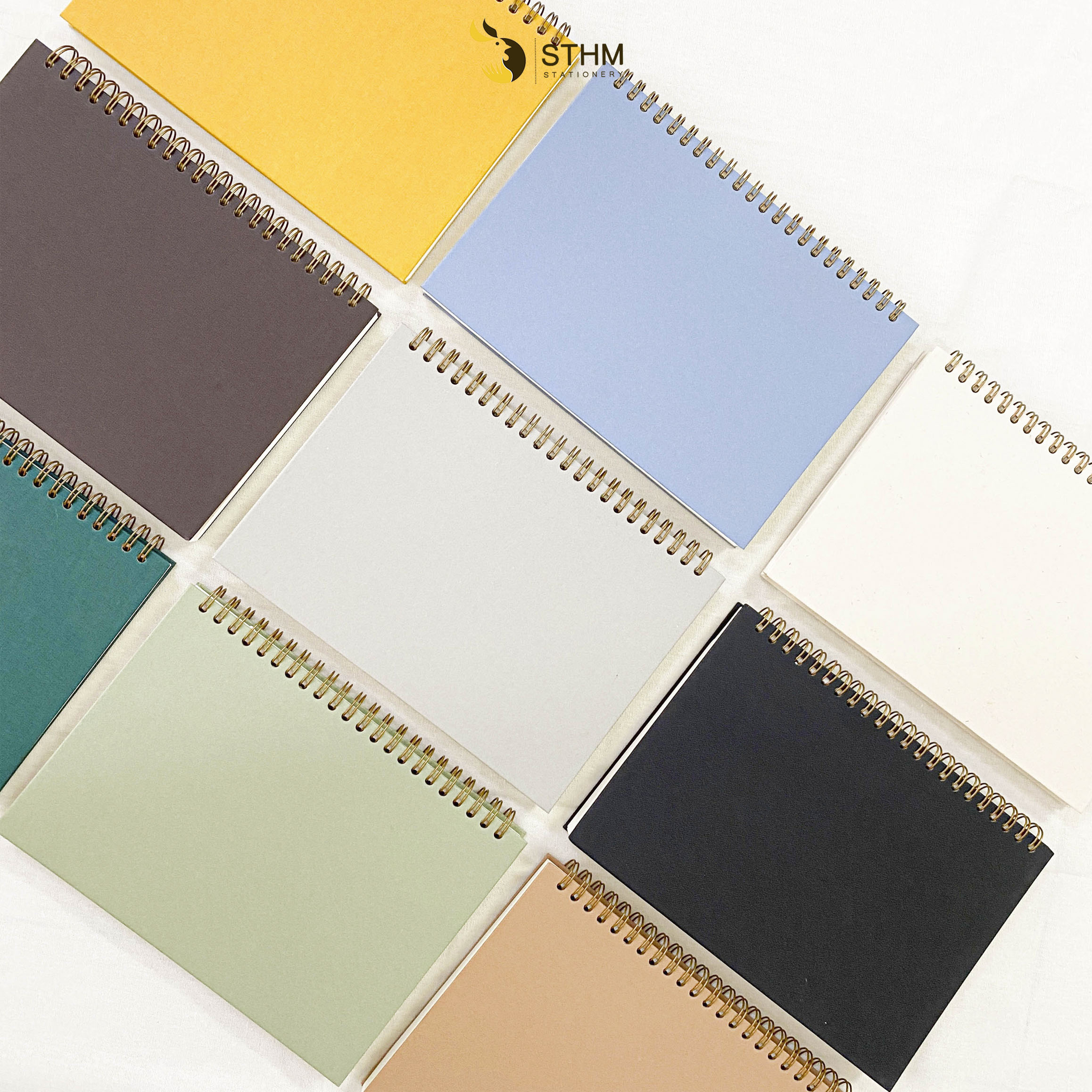 Sổ bìa trơn - GREY - Giấy mỹ thuật - A5 - Ruột kem 100gsm nhiều loại - STHM
