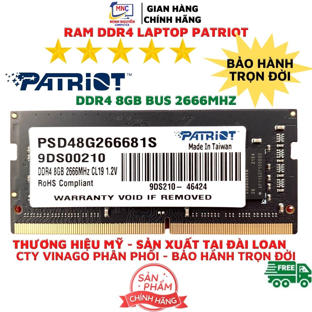 Ram DDR4 Laptop Patriot 8GB, 4GB Bus 2666 - Bảo Hành Trọn Đời - Hàng Chính Hãng