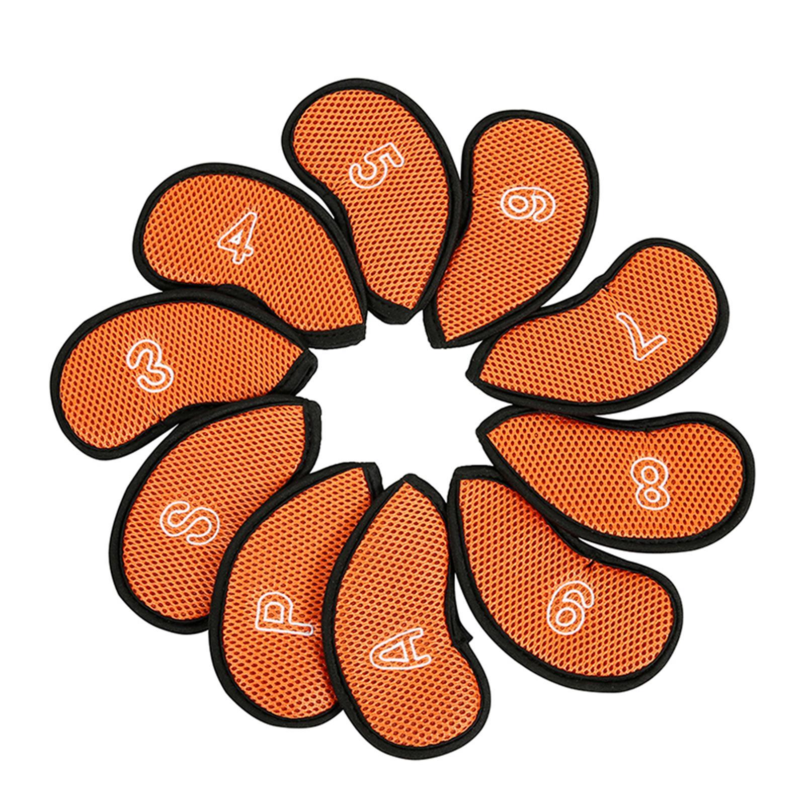 10x Golf Club Headcovers with Large Number Mark Golf Training Equipment Protector Cases Golf Iron Covers Set for Putters Golfers Display