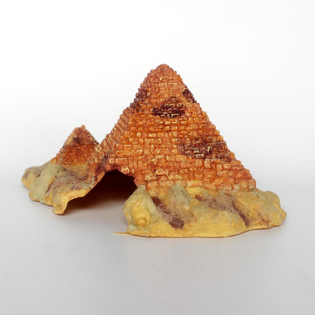 Resin Ornament for Reptile Box Terrarium Vivarium DIY Decoration #2 Pyramid