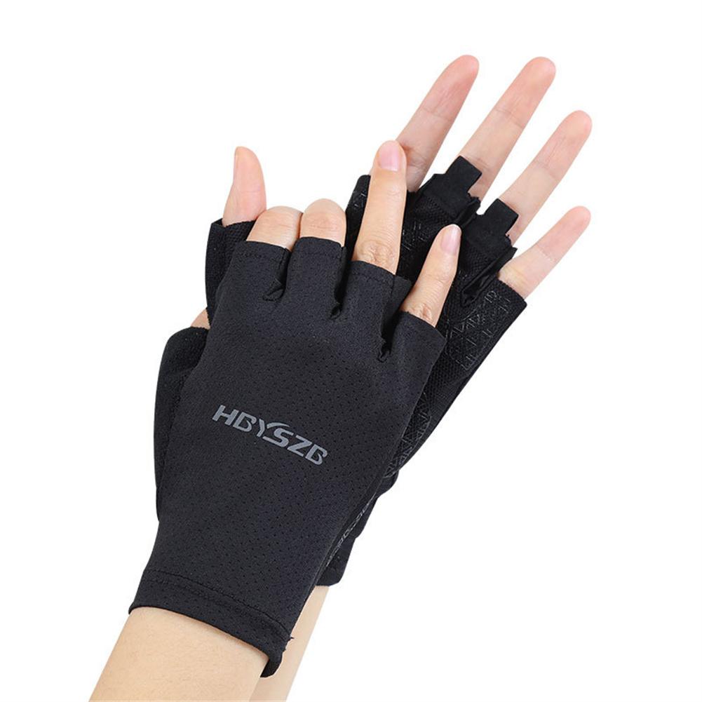 Đi Xe Đạp Fingerless Găng Tay Chuyên Nghiệp Tập Gym Thể Hình Thoáng Khí Chống Trơn Trượt Nam Nữ Ngón Mùa Hè Câu Cá Nữ Xe Đạp Xe Đạp Color: Black Size: XL