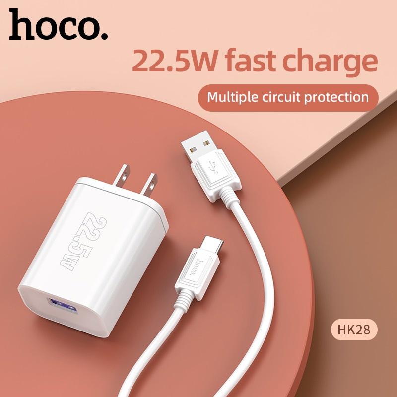 Bộ sạc Hoco HK28 USB Type-C Fast Charge / VOOC / QC3.0 22.5W (Trắng) - Nhất Tín Computer