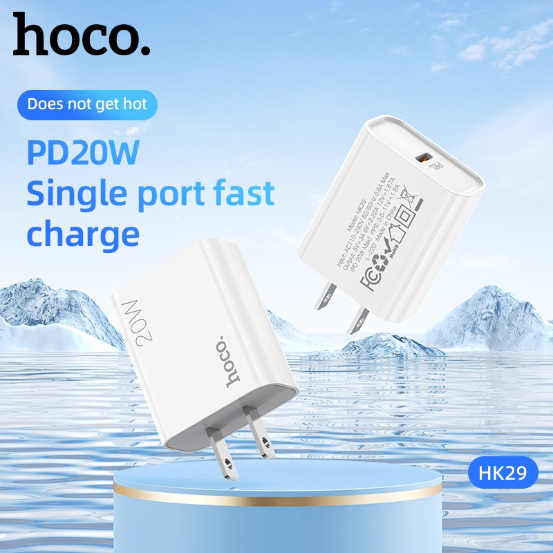 Cóc Sạc Nhanh Hoco. HK29 Dragon PD 20W QC3.0 Cổng Type-C Hàng Chính Hãng