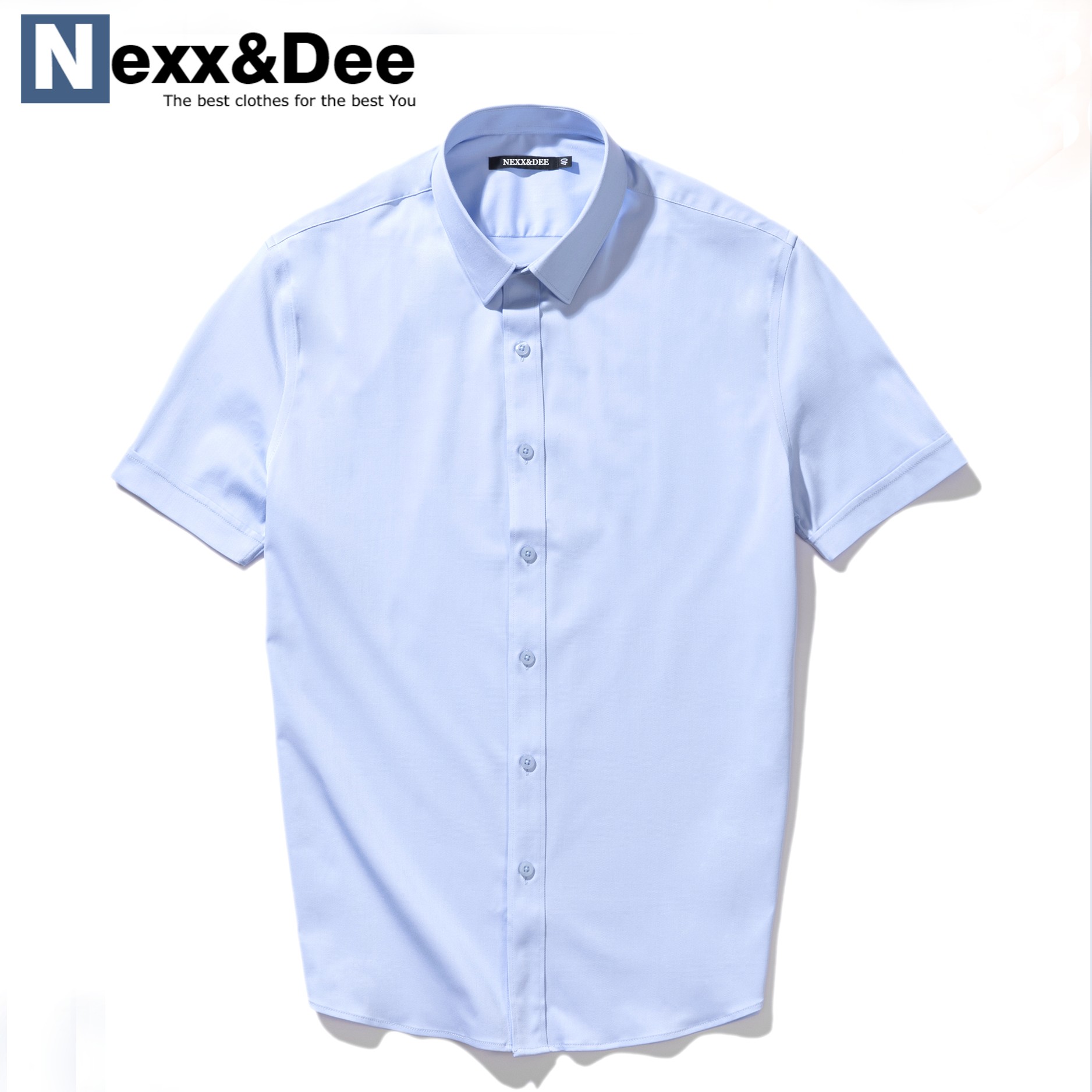 Áo sơ mi nam tay ngắn màu trắng công sở vải cotton lụa trẻ trung niên Nexx&amp;Dee SM07