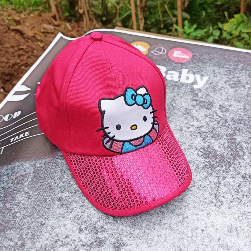Mũ lưỡi trai cho bé gái từ 2-8 tuổi họa tiết hoạt hình Mèo Kitty cá tính dễ thương PK90