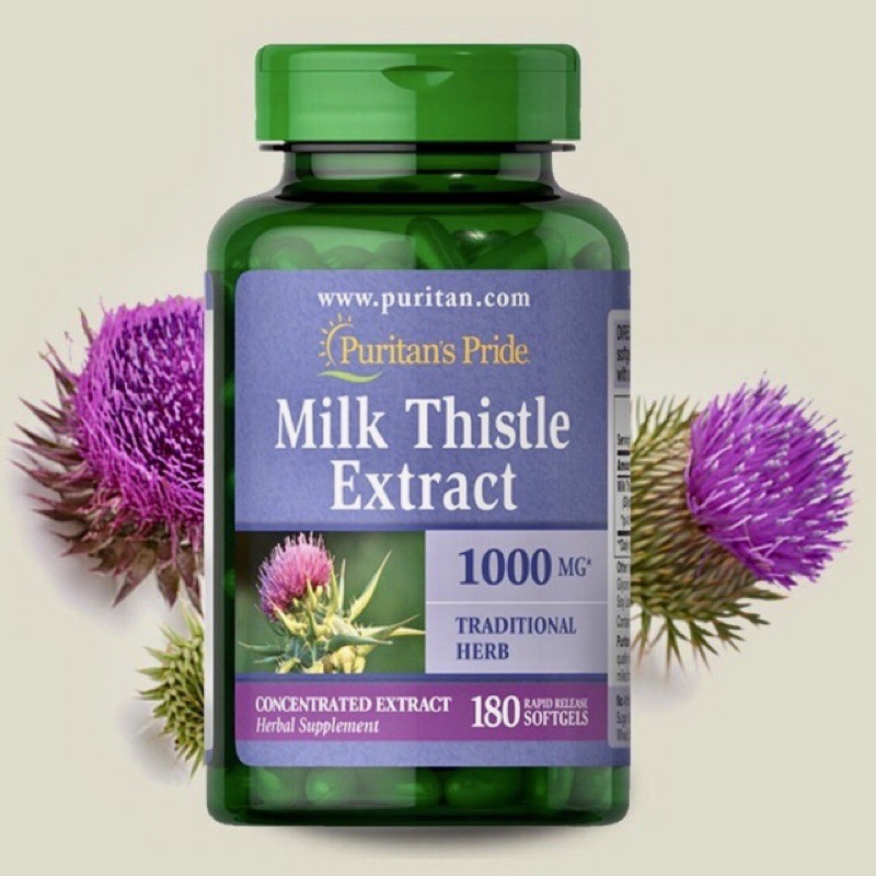 Bổ gan Puritan's Pride Milk Thistle 4:1 Extract 1000mg của Mỹ hỗ trợ giúp gan khỏe hơn, có sức đề kháng tốt hơn, bồi bổ gan, hỗ trợ giải độc gan, giảm mụn - Massel Official