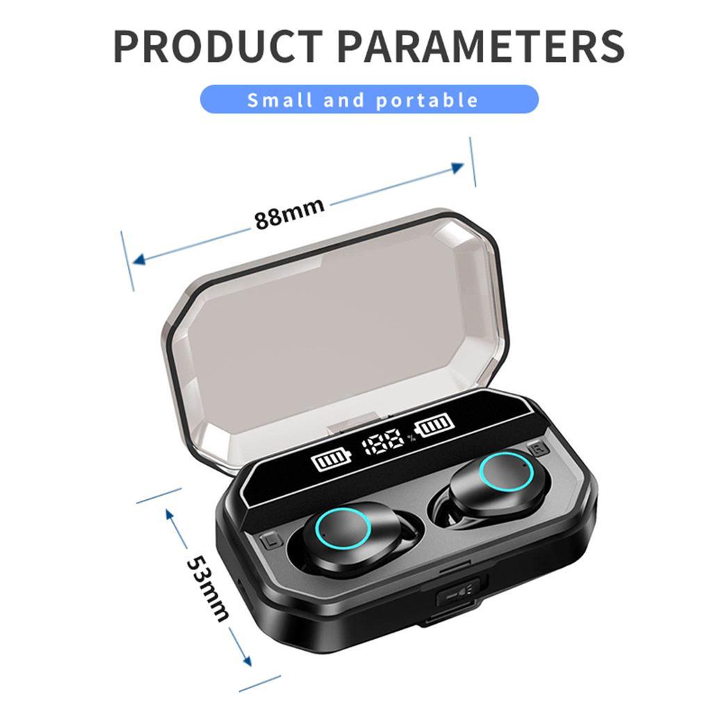 Mini Hifi Stereo 4000mAh Bluetooth 5.0 Earphone with Flashlight