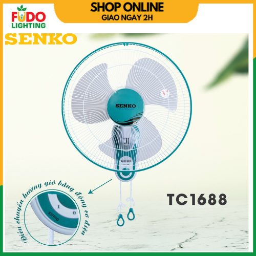 Quạt treo tường Senko TC1688 công suất 47W, mẫu mới 2022 - Giao màu ngẫu nhiên - Hàng chính hãng