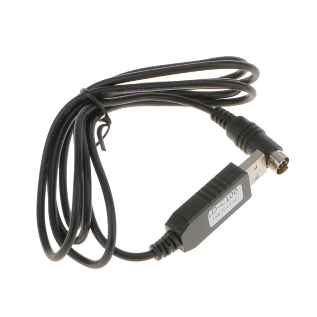 USB CT-62 CAT Programming Cable for Yaesu FT-100, FT-817, FT-857, FT-897 Radios, LED Data Lights, Mini DIN 8