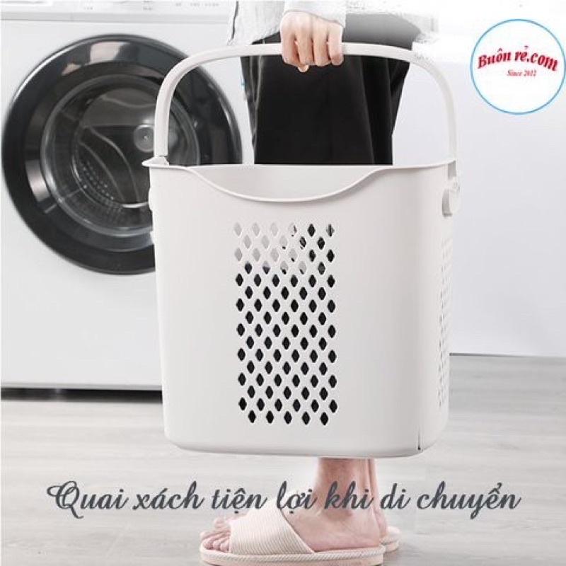 Giỏ caro cao, giỏ đựng đồ đa năng có quai xách nhựa Việt Nhật, Giỏ đựng quần áo thiết kế hiện đại
