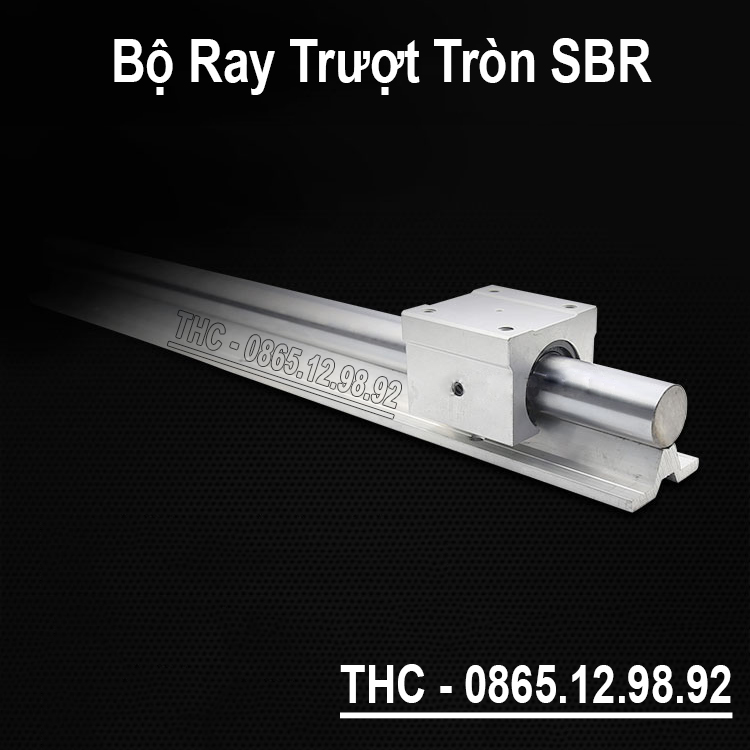 Thanh ray trượt tròn có đế SBR dài 1 mét phi 16mm