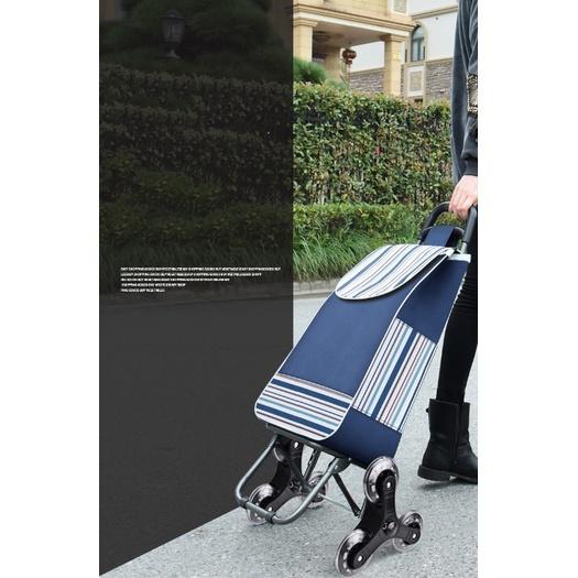 Xe Kéo Hàng 6 Bánh Leo Cầu Thang Đi Mua Sắm Đi Du Lịch Xếp Gọn Smart Carrier Tải Trọng 50kg - tặng dây cột hàng 1.5m