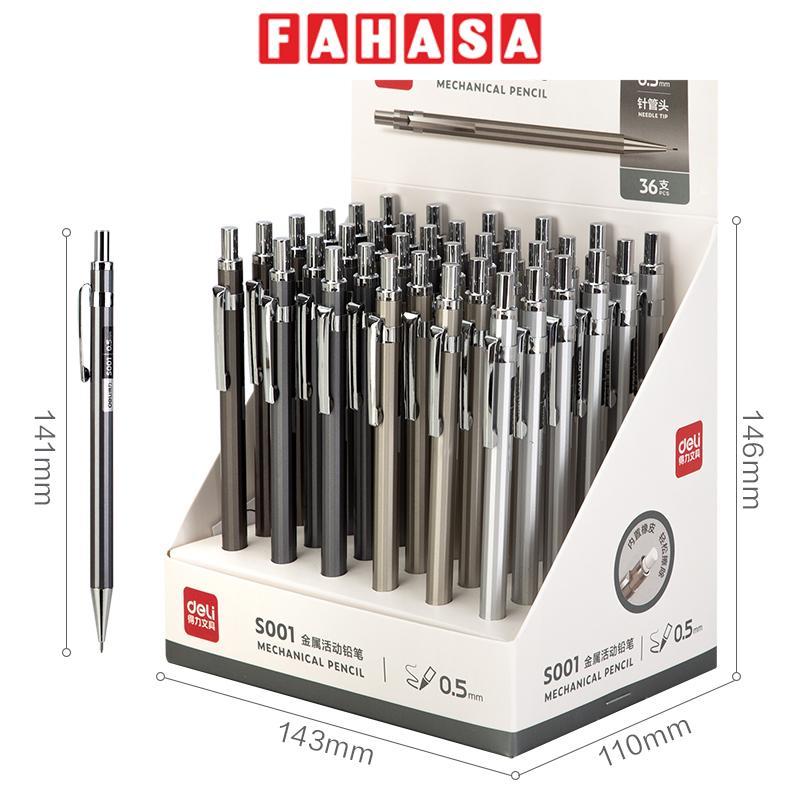 Bút Chì Bấm Vỏ Kim Loại 0.5 mm - Deli S001 (Mẫu Màu Giao Ngẫu Nhiên)