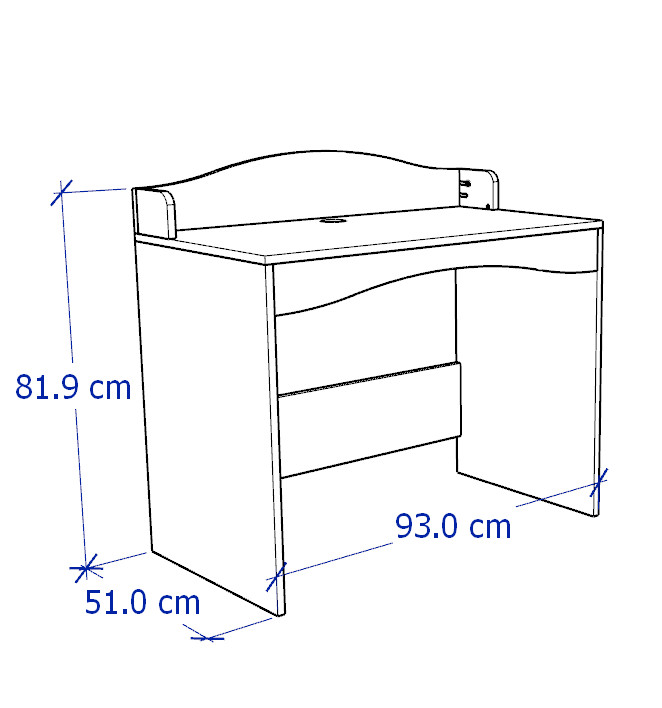 LOUISE, Bàn làm việc và học tập đơn giản, 93x51x88cm