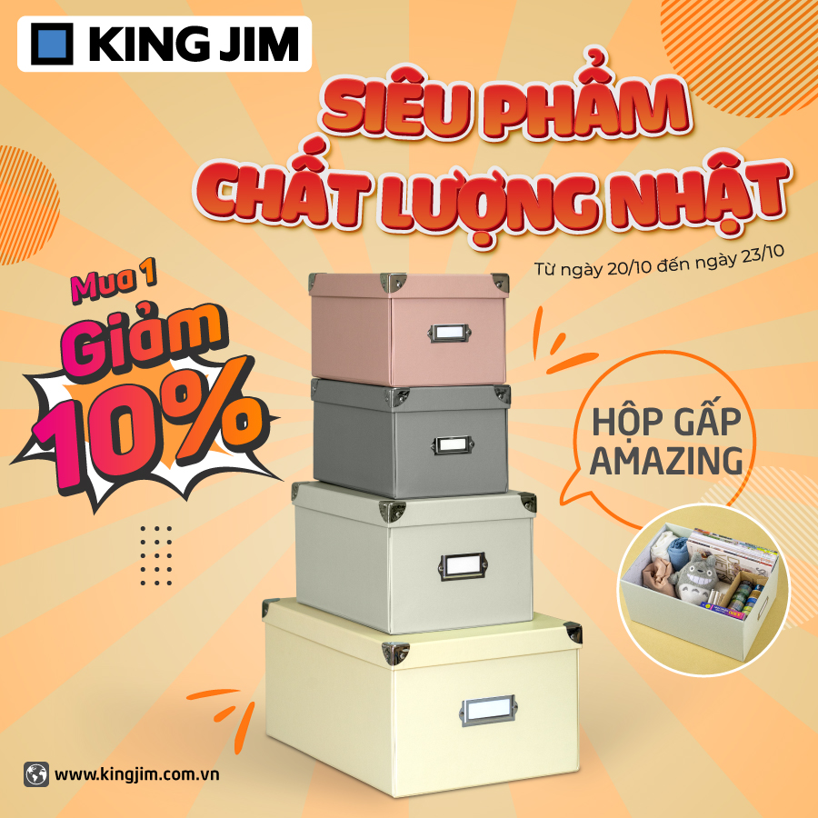 Hộp gấp KingJim Amazing Box MBX - Hộp quà tặng trang trí - HÀNG CHÍNH HÃNG