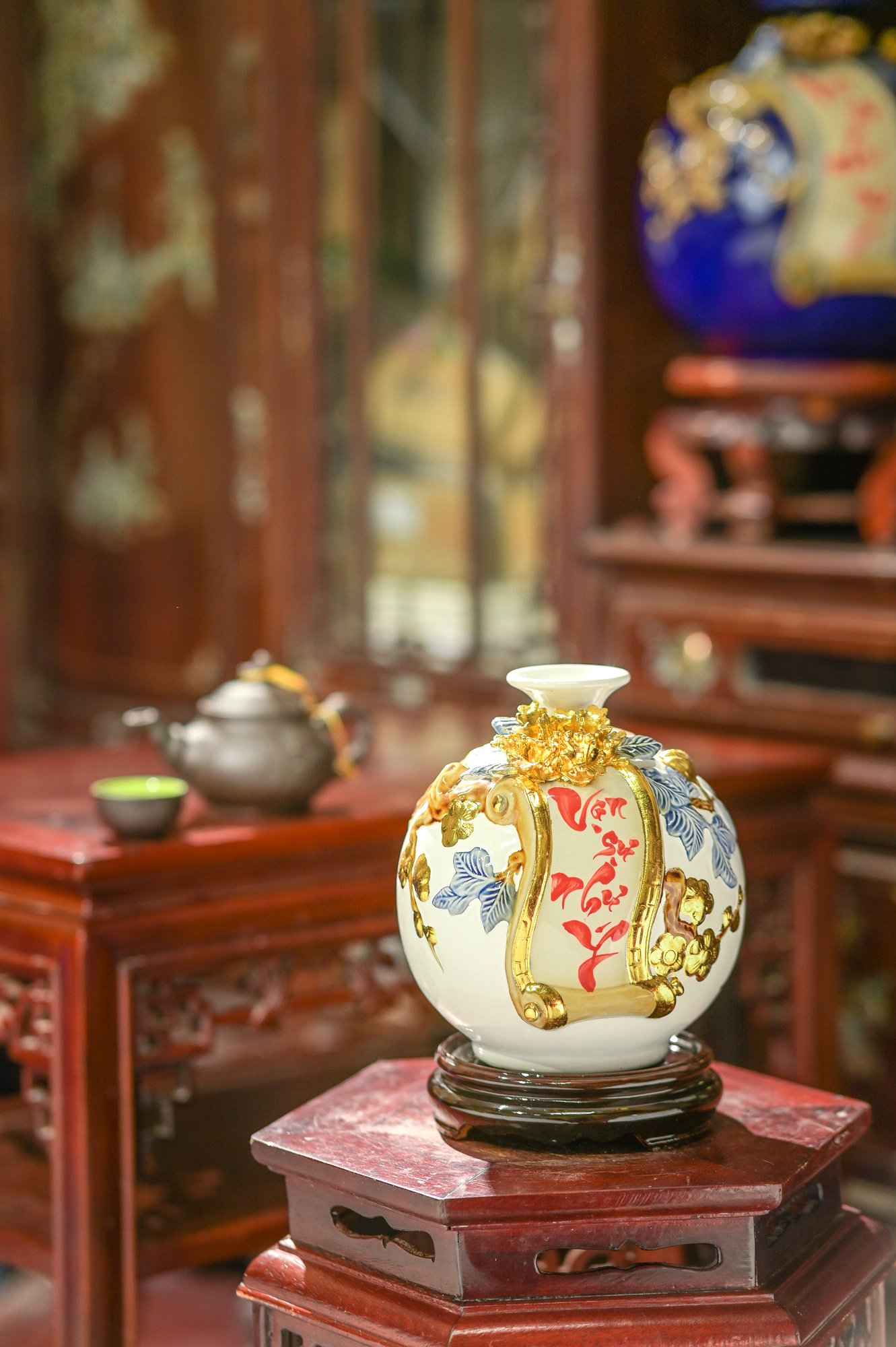Bình hút lộc "Thuận buồm xuôi gió" đỏ size 21cm