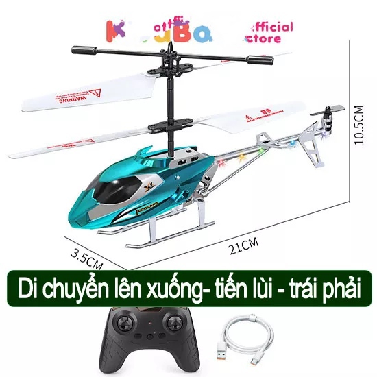 Máy bay trực thăng chất liệu hợp kim nhom điều khiển 4 chiều pin sạc cho bé